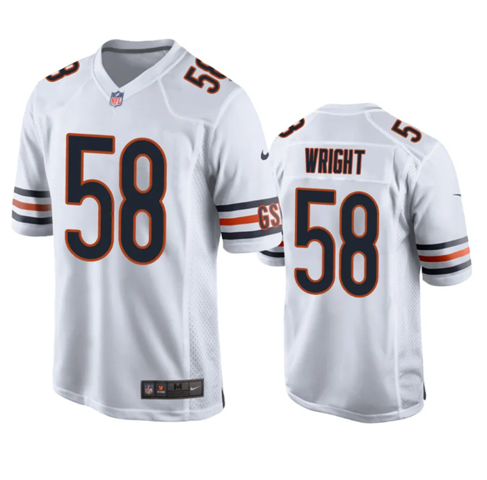 Men's Chicago Bears #58 Darnell Wright White Stitched Football Game Jersey Men's Chicago Bears #58 Darnell Wright White Stitched Football Game Jersey