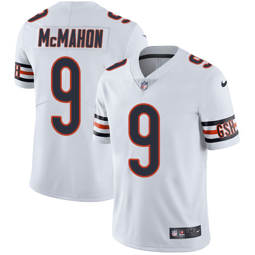Men's Chicago Bears #9 Jim McMahon White Vapor Untouchable Limited Stitched Jersey Men's Chicago Bears #9 Jim McMahon White Vapor Untouchable Limited Stitched Jersey