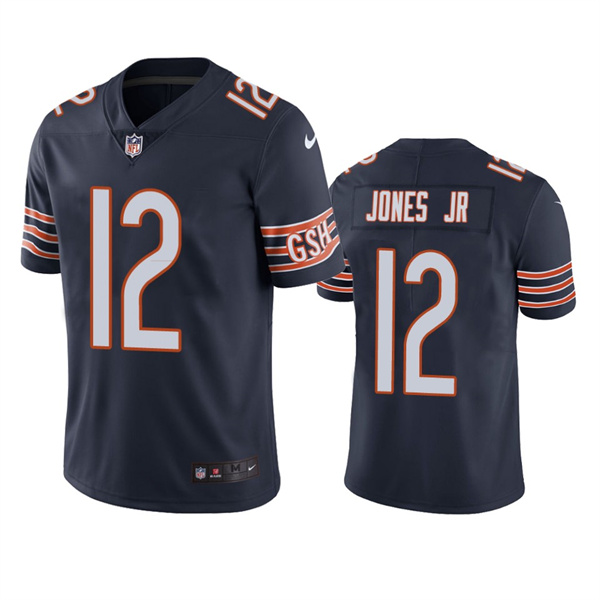 Men's Chicago Bears #12 Velus Jones Jr. Navy Vapor Untouchable Limited Stitched Jersey Men's Chicago Bears #12 Velus Jones Jr. Navy Vapor Untouchable Limited Stitched Jersey