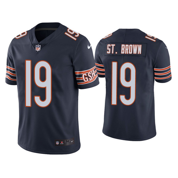 Men's Chicago Bears #19 Equanimeous St. Brown Navy Vapor Untouchable Limited Stitched Jersey Men's Chicago Bears #19 Equanimeous St. Brown Navy Vapor Untouchable Limited Stitched Jersey