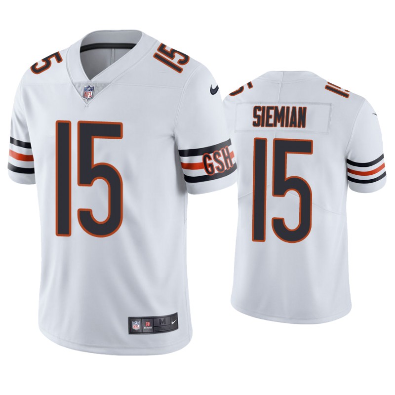 Men's Chicago Bears #15 Trevor Siemian White Vapor Untouchable Limited Stitched Jersey Men's Chicago Bears #15 Trevor Siemian White Vapor Untouchable Limited Stitched Jersey