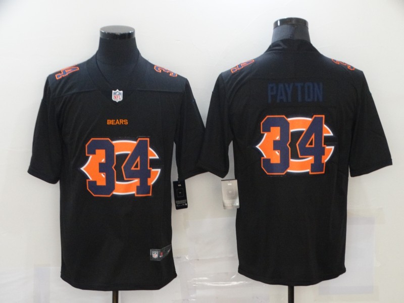 Nike Bears 34 Walter Payton Black Shadow Logo Limited Jersey