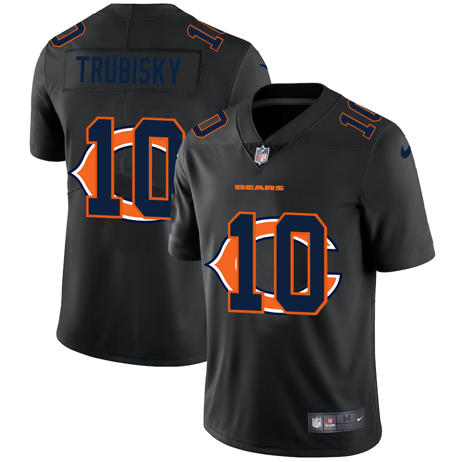 Chicago Bears #10 Mitchell Trubisky Men's Nike Team Logo Dual Overlap Limited NFL Jersey Black Chicago Bears #10 Mitchell Trubisky Men's Nike Team Logo Dual Overlap Limited NFL Jersey Black