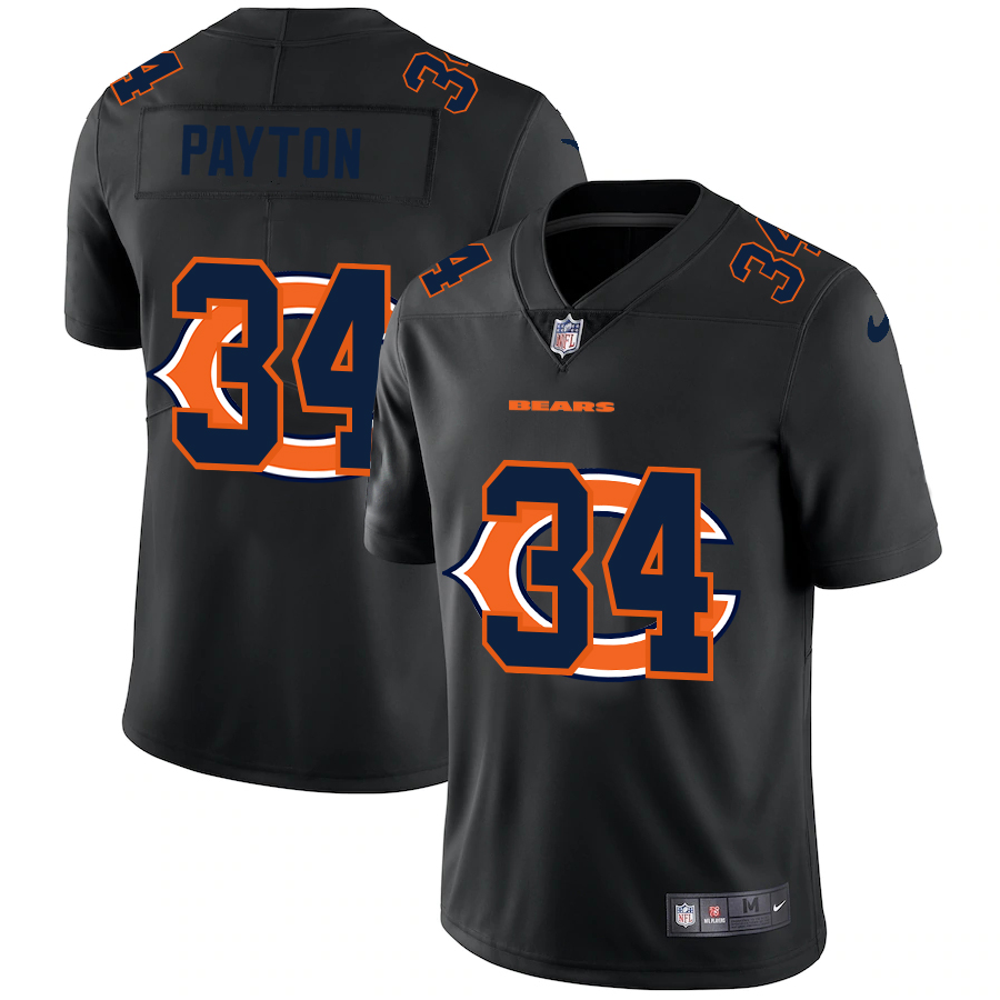 Chicago Bears #34 Walter Payton Men's Nike Team Logo Dual Overlap Limited NFL Jersey Black Chicago Bears #34 Walter Payton Men's Nike Team Logo Dual Overlap Limited NFL Jersey Black