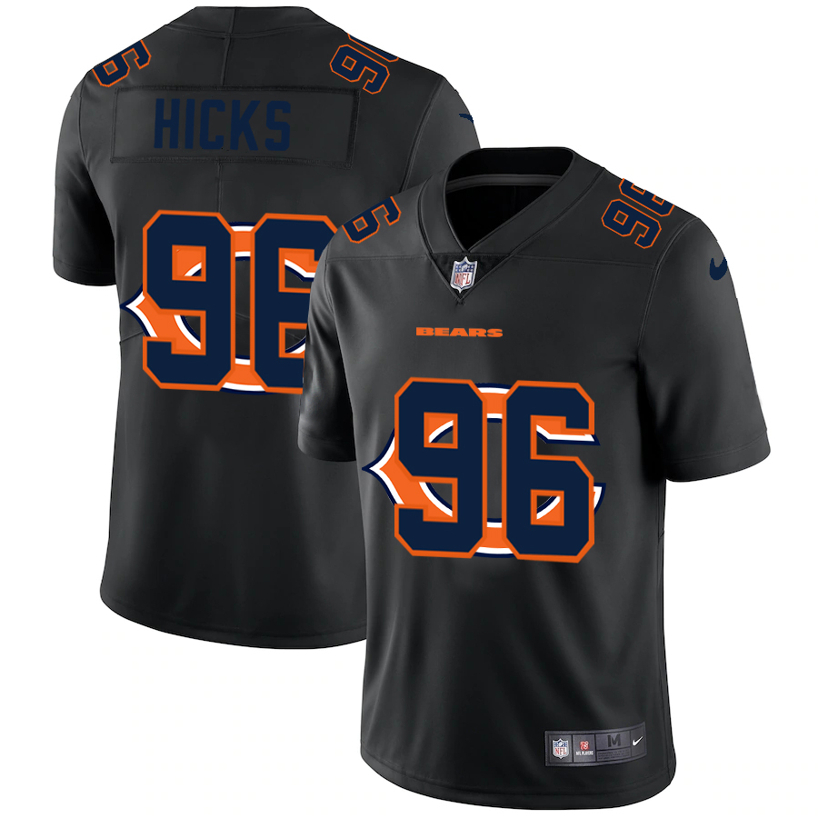 Chicago Bears #96 Akiem Hicks Men's Nike Team Logo Dual Overlap Limited NFL Jersey Black Chicago Bears #96 Akiem Hicks Men's Nike Team Logo Dual Overlap Limited NFL Jersey Black