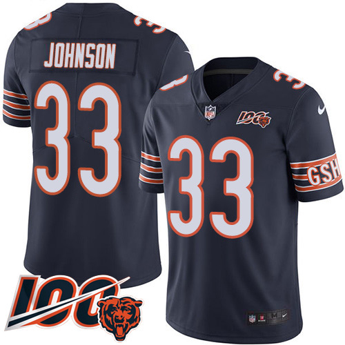 Nike Bears #33 Jaylon Johnson Navy Blue Team Color Men's Stitched NFL 100th Season Vapor Untouchable Limited Jersey Nike Bears #33 Jaylon Johnson Navy Blue Team Color Men's Stitched NFL 100th Season Vapor Untouchable Limited Jersey