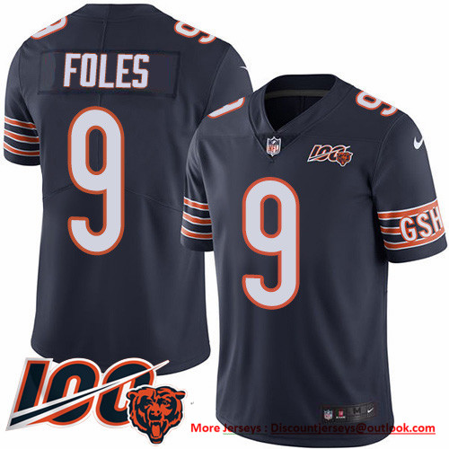Nike Bears #9 Nick Foles Navy Blue Team Color Men's Stitched NFL 100th Season Vapor Untouchable Limited Jersey Nike Bears #9 Nick Foles Navy Blue Team Color Men's Stitched NFL 100th Season Vapor Untouchable Limited Jersey