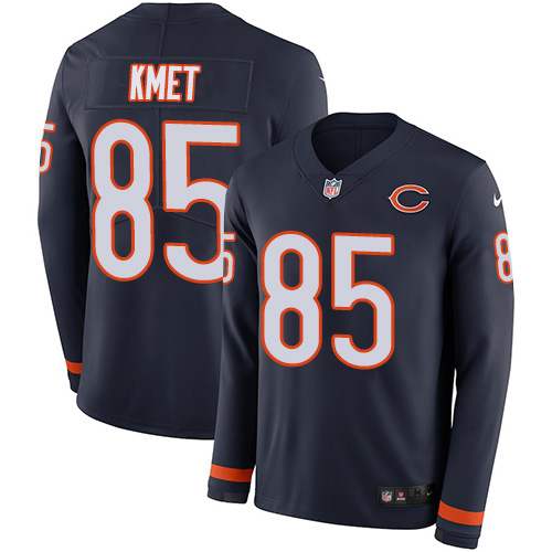 Nike Bears #85 Cole Kmet Navy Blue Team Color Men's Stitched NFL Limited Therma Long Sleeve Jersey Nike Bears #85 Cole Kmet Navy Blue Team Color Men's Stitched NFL Limited Therma Long Sleeve Jersey