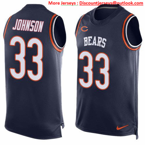 Nike Bears #33 Jaylon Johnson Navy Blue Team Color Men's Stitched NFL Limited Tank Top Jersey Nike Bears #33 Jaylon Johnson Navy Blue Team Color Men's Stitched NFL Limited Tank Top Jersey