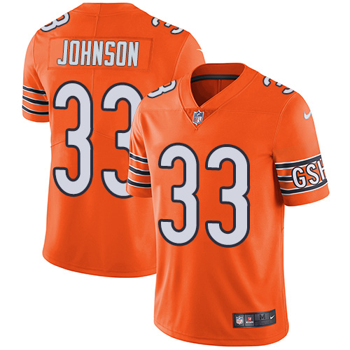 Nike Bears #33 Jaylon Johnson Orange Men's Stitched NFL Limited Rush Jersey