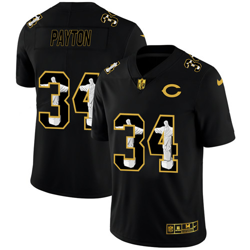 Chicago Bears #34 Walter Payton Men's Nike Carbon Black Vapor Cristo Redentor Limited NFL Jersey Chicago Bears #34 Walter Payton Men's Nike Carbon Black Vapor Cristo Redentor Limited NFL Jersey