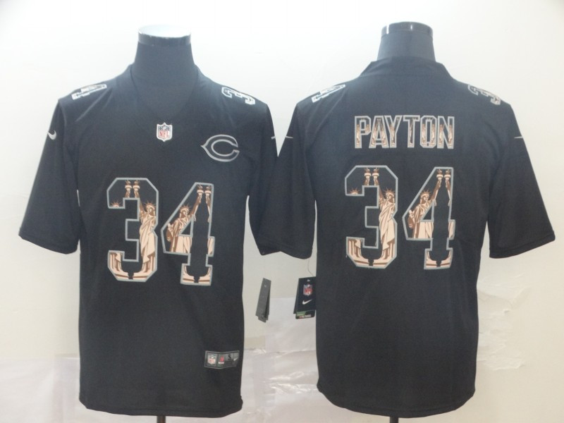 Nike Bears 34 Walter Payton Black Statue Of Liberty Limited Jersey Nike Bears 34 Walter Payton Black Statue Of Liberty Limited Jersey