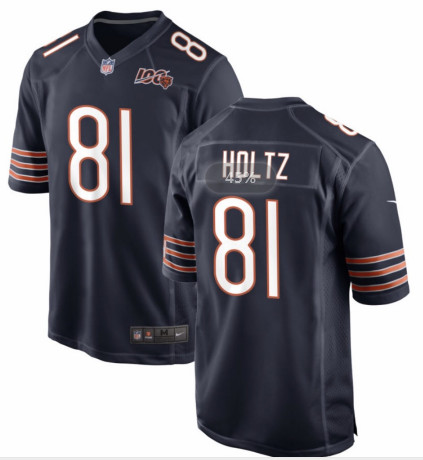 Nike Bears #81 J.P. Holtz Navy Blue Vapor limited With 100th Patch Jersey Nike Bears #81 J.P. Holtz Navy Blue Vapor limited With 100th Patch Jersey
