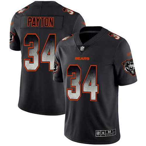 Bears #34 Walter Payton Black Men's Stitched Football Vapor Untouchable Limited Smoke Fashion Jersey Bears #34 Walter Payton Black Men's Stitched Football Vapor Untouchable Limited Smoke Fashion Jersey
