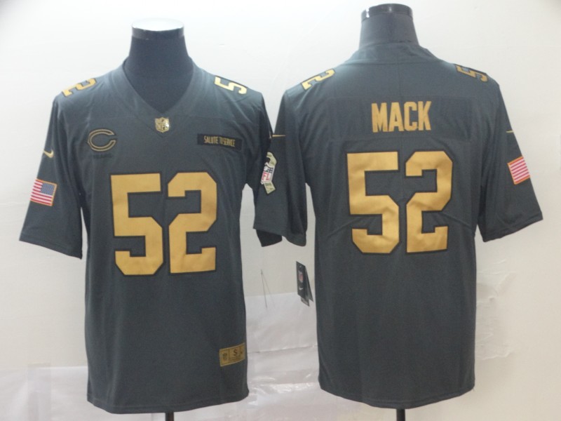 Nike Bears 52 Khalil Mack Olive Gold Salute To Service Limited Jersey Nike Bears 52 Khalil Mack Olive Gold Salute To Service Limited Jersey