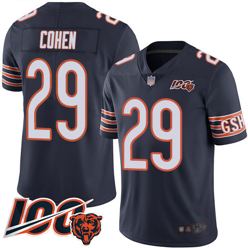 Bears #29 Tarik Cohen Navy Blue Team Color Men's Stitched Football 100th Season Vapor Limited Jersey Bears #29 Tarik Cohen Navy Blue Team Color Men's Stitched Football 100th Season Vapor Limited Jersey