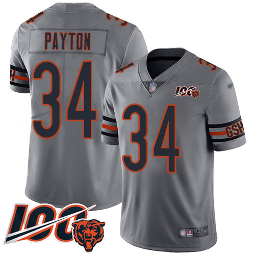 Bears #34 Walter Payton Silver Men's Stitched Football Limited Inverted Legend 100th Season Jersey Bears #34 Walter Payton Silver Men's Stitched Football Limited Inverted Legend 100th Season Jersey