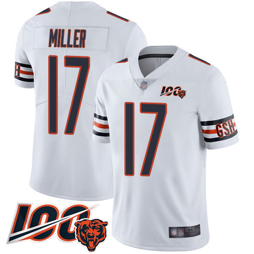Bears #17 Anthony Miller White Men's Stitched Football 100th Season Vapor Limited Jersey Bears #17 Anthony Miller White Men's Stitched Football 100th Season Vapor Limited Jersey