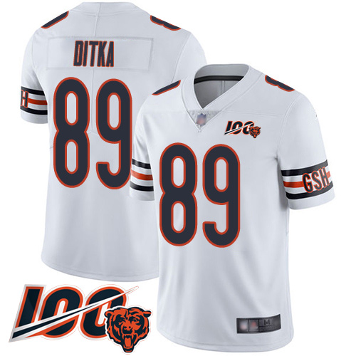 Bears #89 Mike Ditka White Men's Stitched Football 100th Season Vapor Limited Jersey Bears #89 Mike Ditka White Men's Stitched Football 100th Season Vapor Limited Jersey