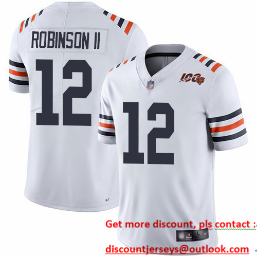 Bears #12 Allen Robinson II White Alternate Men's Stitched Football Vapor Untouchable Limited 100th Season Jersey Bears #12 Allen Robinson II White Alternate Men's Stitched Football Vapor Untouchable Limited 100th Season Jersey
