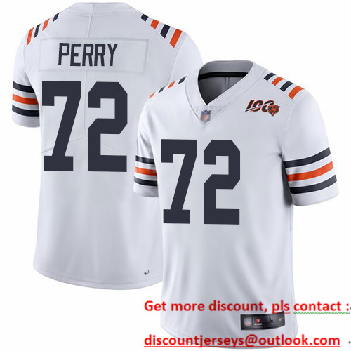 Bears #72 William Perry White Alternate Men's Stitched Football Vapor Untouchable Limited 100th Season Jersey