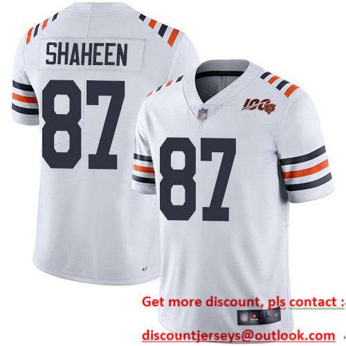 Bears #87 Adam Shaheen White Alternate Men's Stitched Football Vapor Untouchable Limited 100th Season Jersey