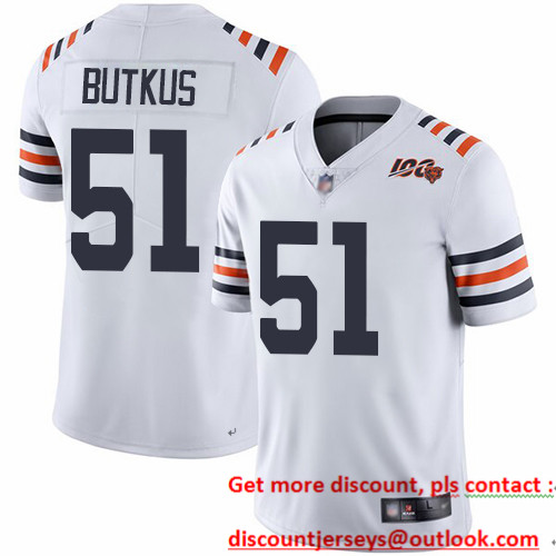 Bears #51 Dick Butkus White Alternate Men's Stitched Football Vapor Untouchable Limited 100th Season Jersey Bears #51 Dick Butkus White Alternate Men's Stitched Football Vapor Untouchable Limited 100th Season Jersey