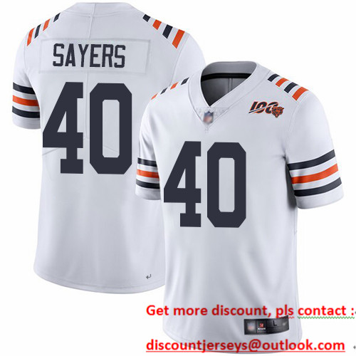 Bears #40 Gale Sayers White Alternate Men's Stitched Football Vapor Untouchable Limited 100th Season Jersey Bears #40 Gale Sayers White Alternate Men's Stitched Football Vapor Untouchable Limited 100th Season Jersey