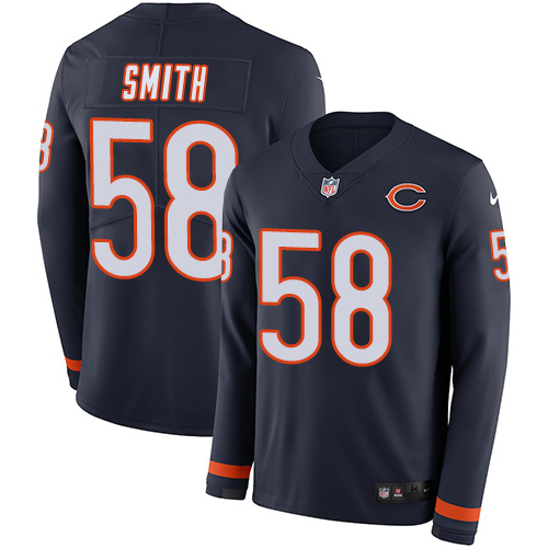 Nike Bears #58 Roquan Smith Navy Blue Team Color Men's Stitched NFL Limited Therma Long Sleeve Jersey Nike Bears #58 Roquan Smith Navy Blue Team Color Men's Stitched NFL Limited Therma Long Sleeve Jersey