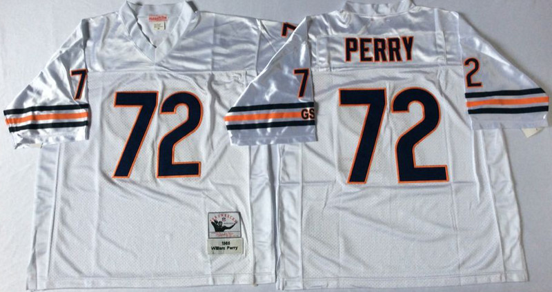 Mitchell&Ness Bears #72 William Perry White Small No. Throwback Stitched NFL Jersey