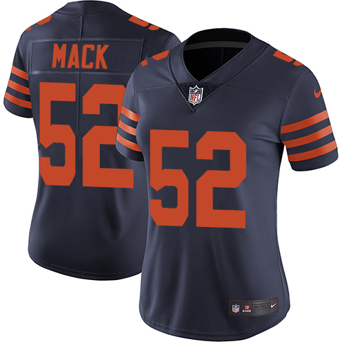 Nike Bears #52 Khalil Mack Navy Blue Alternate Women's Stitched NFL Vapor Untouchable Limited Jersey Nike Bears #52 Khalil Mack Navy Blue Alternate Women's Stitched NFL Vapor Untouchable Limited Jersey