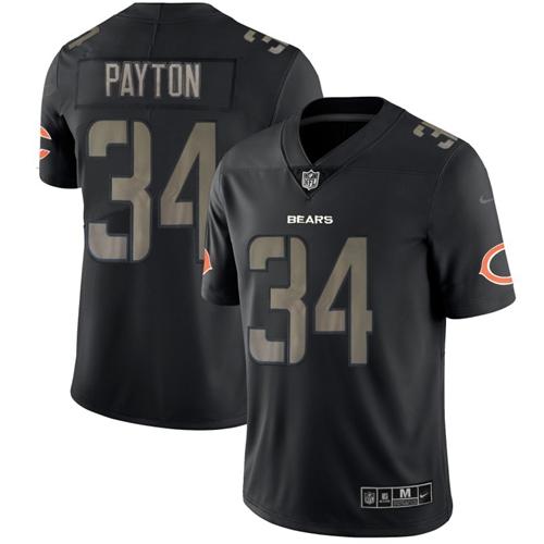 Nike Bears #34 Walter Payton Black Men's Stitched NFL Limited Rush Impact Jersey Nike Bears #34 Walter Payton Black Men's Stitched NFL Limited Rush Impact Jersey