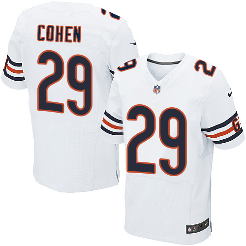 Nike Bears #29 Tarik Cohen Men's White Stitched NFL Elite Jersey Nike Bears #29 Tarik Cohen Men's White Stitched NFL Elite Jersey