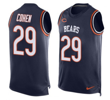Nike Bears #29 Tarik Cohen Navy Blue Team Color Men's Stitched NFL Limited Tank Top Jersey