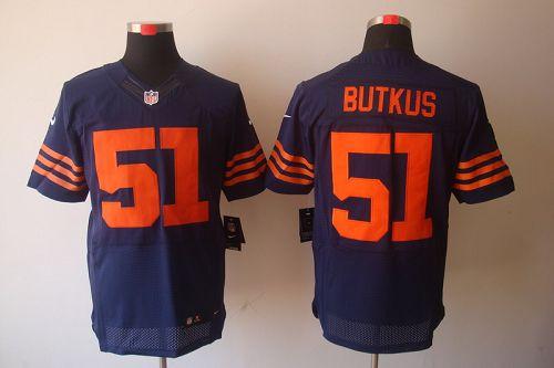 Nike Bears #51 Dick Butkus Navy Blue Alternate Men's Stitched NFL Elite Jersey Nike Bears #51 Dick Butkus Navy Blue Alternate Men's Stitched NFL Elite Jersey