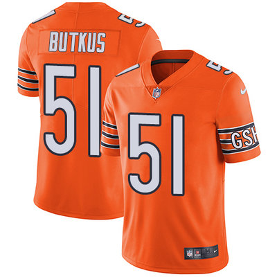 Nike Bears #51 Dick Butkus Orange Men's Stitched NFL Limited Rush Jersey Nike Bears #51 Dick Butkus Orange Men's Stitched NFL Limited Rush Jersey
