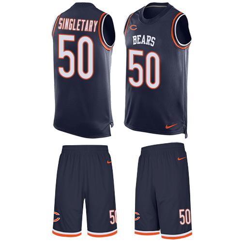 Nike Bears #50 Mike Singletary Navy Blue Team Color Men's Stitched NFL Limited Tank Top Suit Jersey Nike Bears #50 Mike Singletary Navy Blue Team Color Men's Stitched NFL Limited Tank Top Suit Jersey