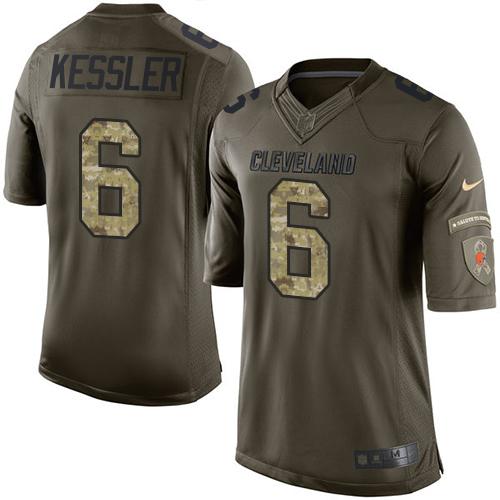 Nike Browns #6 Cody Kessler Green Men's Stitched NFL Limited Salute to Service Jersey Nike Browns #6 Cody Kessler Green Men's Stitched NFL Limited Salute to Service Jersey