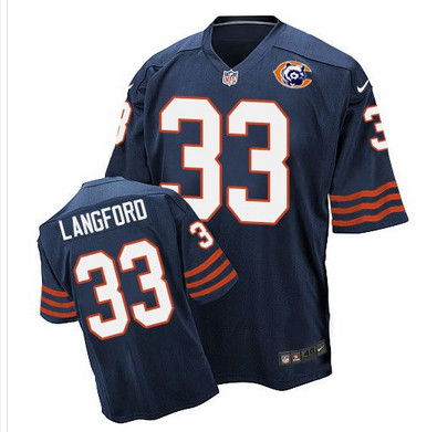 Nike Bears #33 Jeremy Langford Navy Blue Throwback Men's Stitched NFL Elite Jersey Nike Bears #33 Jeremy Langford Navy Blue Throwback Men's Stitched NFL Elite Jersey