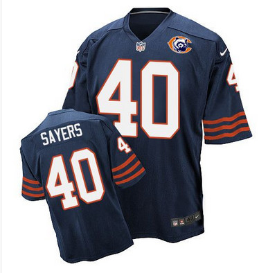 Nike Bears #40 Gale Sayers Navy Blue Throwback Men's Stitched NFL Elite Jersey Nike Bears #40 Gale Sayers Navy Blue Throwback Men's Stitched NFL Elite Jersey