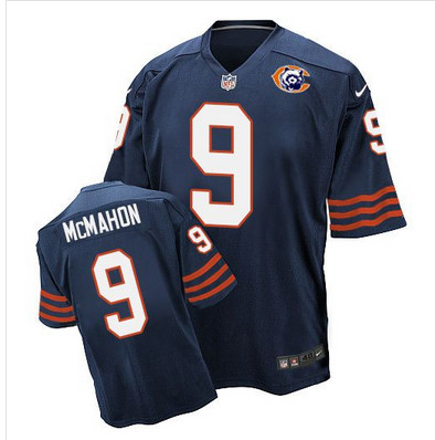 Nike Bears #9 Jim McMahon Navy Blue Throwback Men's Stitched NFL Elite Jersey Nike Bears #9 Jim McMahon Navy Blue Throwback Men's Stitched NFL Elite Jersey