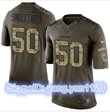 Nike Chicago Bears #50 Mike Singletary Green Men's Stitched NFL Limited Salute to Service Jersey