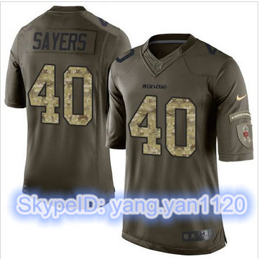Nike Chicago Bears #40 Gale Sayers Green Men's Stitched NFL Limited Salute to Service Jersey