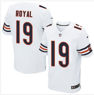 Nike Chicago Bears #19 Eddie Royal White Men's Stitched NFL Elite Jersey Nike Chicago Bears #19 Eddie Royal White Men's Stitched NFL Elite Jersey