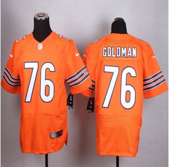 New Chicago Bears#76 Eddie Goldman Orange Alternate Men's Stitched NFL Elite Jersey