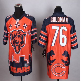 New Chicago Bears #76 Eddie Goldman Orange Men's Stitched NFL Elite Noble Fashion Jersey