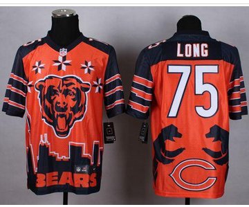 New Chicago Bears #75 Kyle Long Orange NFL Elite Noble Fashion Jersey New Chicago Bears #75 Kyle Long Orange NFL Elite Noble Fashion Jersey