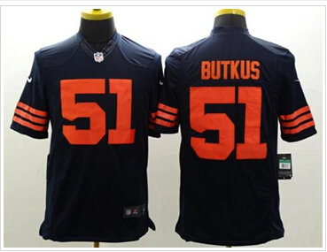 NEW Chicago Bears #51 Dick Butkus Navy Blue 1940s Throwback NFL Limited Jersey