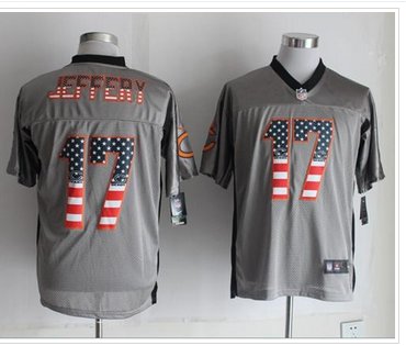 NEW Chicago Bears #17 Alshon Jeffery Grey NFL Elite USA Flag Fashion Jersey