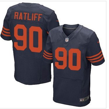NEW Chicago Bears #90 Jeremiah Ratliff Navy Blue 1940s Throwback NFL Elite Jersey